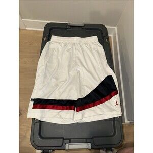 Jordan Dri-Fit Basketball Shorts White/Black/Red L - Preowned - Good condition